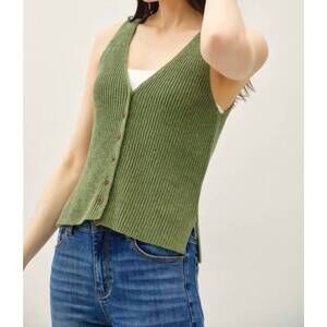 NEW BE COOL wool blend sweater vest in spruce - hoc autumn